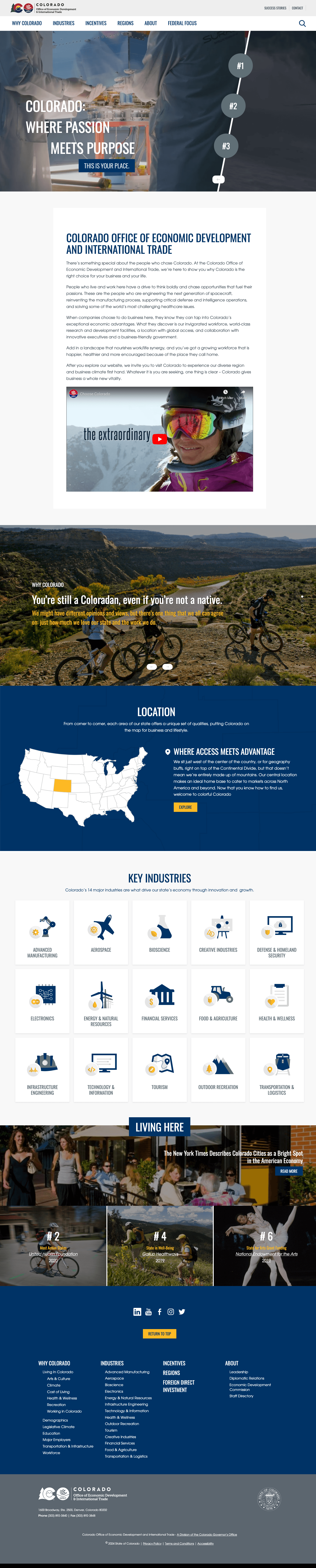 A screenshot of the State of Colorado website